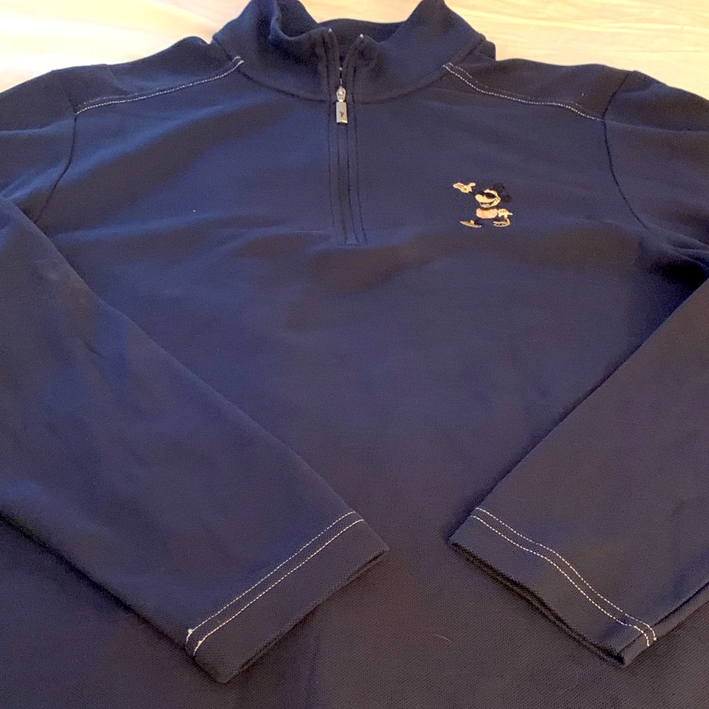 Tommy Bahama Dark Blue Zip-Up cotton pullover
